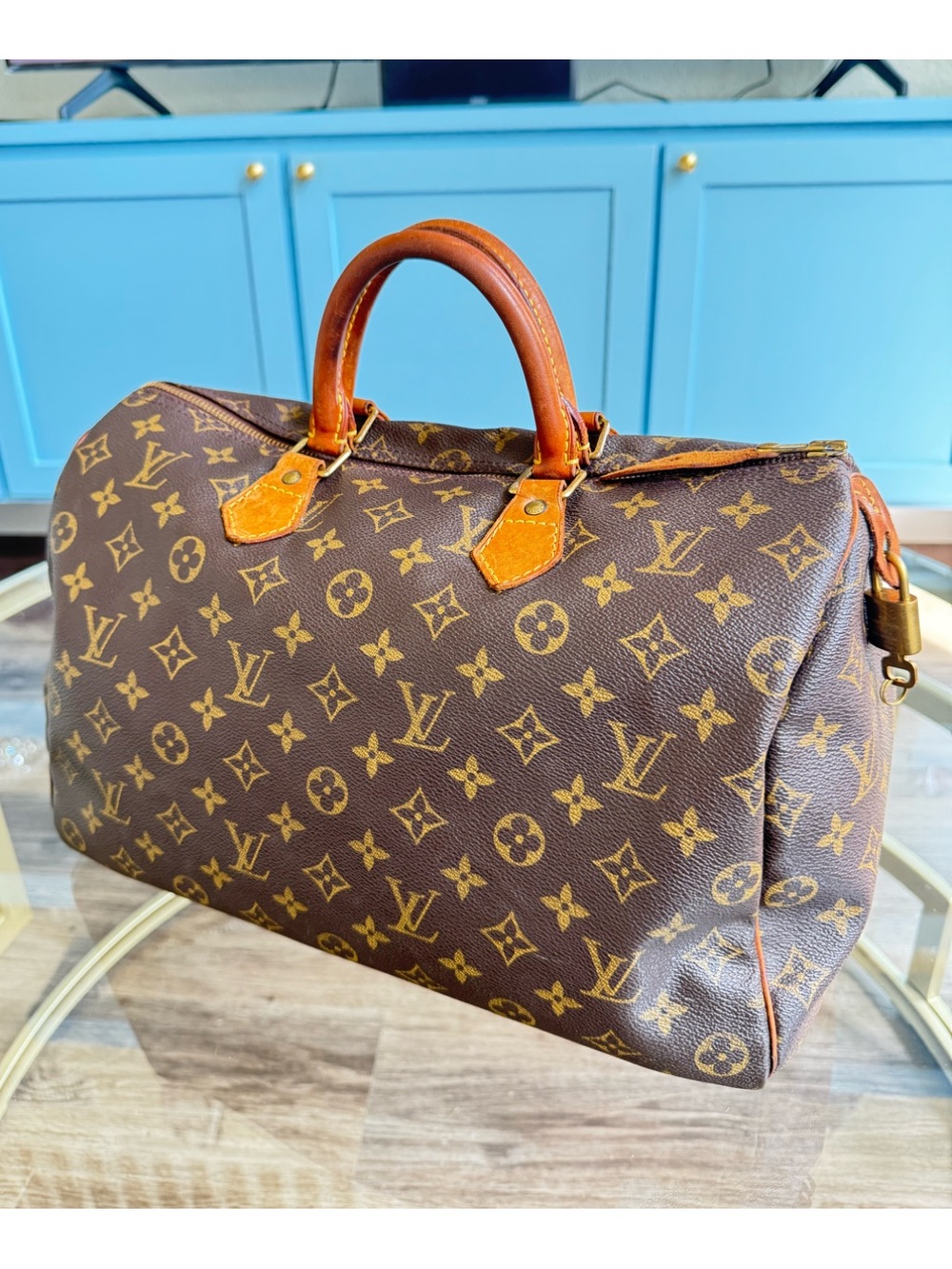 Louis Vuitton  Speedy 35 Monogram Too-Handle Travel Satchel.